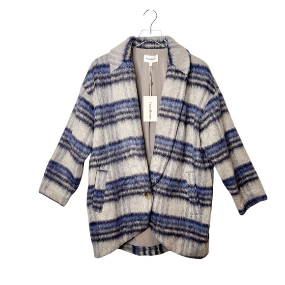 NEW Evereve Heartloom Selene One Button Oversized Plaid Women’s Coat Sz XS - Picture 1 of 10